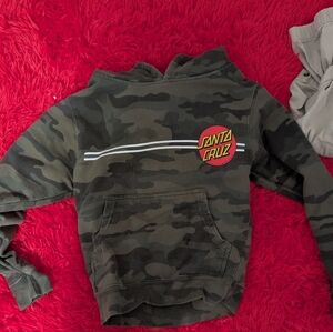 Santa Cruz Skateboards Kids Green Camo Hoodie